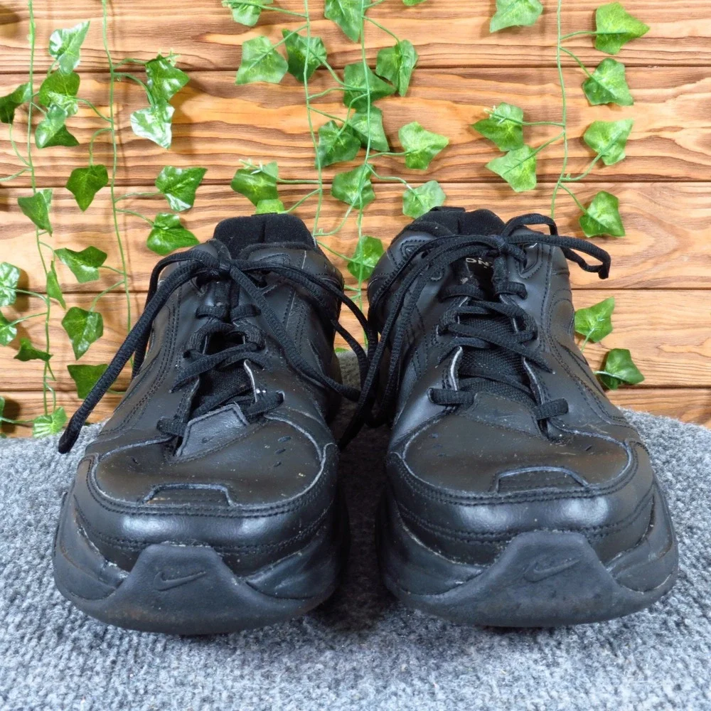 Nike Air Monarch‎ IV Mens Training Shoes Size 11.5 Cross Training Black Leather